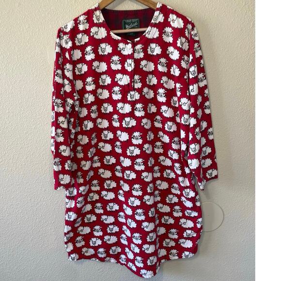 Woolrich Other - Woolrich Cozy Cotton Sheep Print Red Long Sleeve Night Sleep Dress Shirt Sz S/M